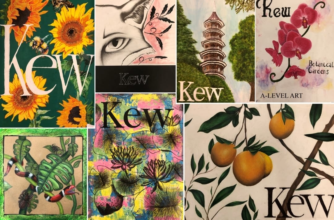 Artwork Calendar 2022, Kew Gardens Art works, Surbiton Hollyfield School