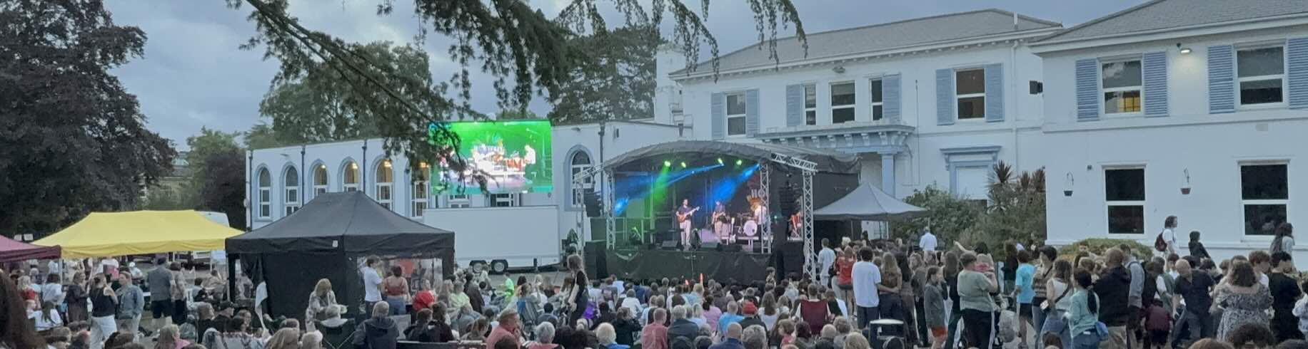 Hollyfest 2025 at dusk.